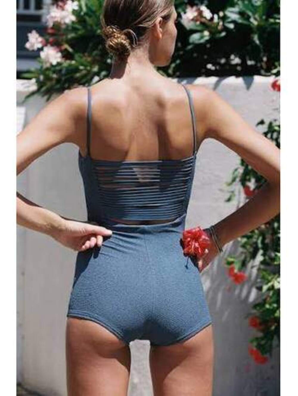 STONE FOX SWIM Bobby Surf Swim Suit - Vintage Indigo Ripple Size M
